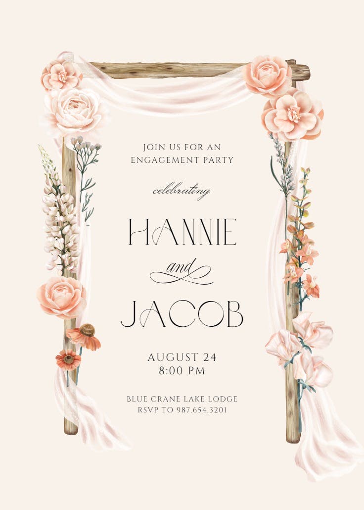 Carefree canopy - engagement party invitation